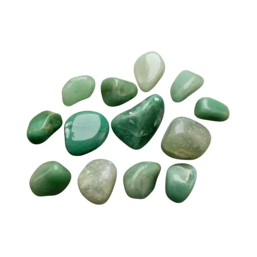 Collection of green aventurine beads and pendants showing practical sizing variations for wearing choices.